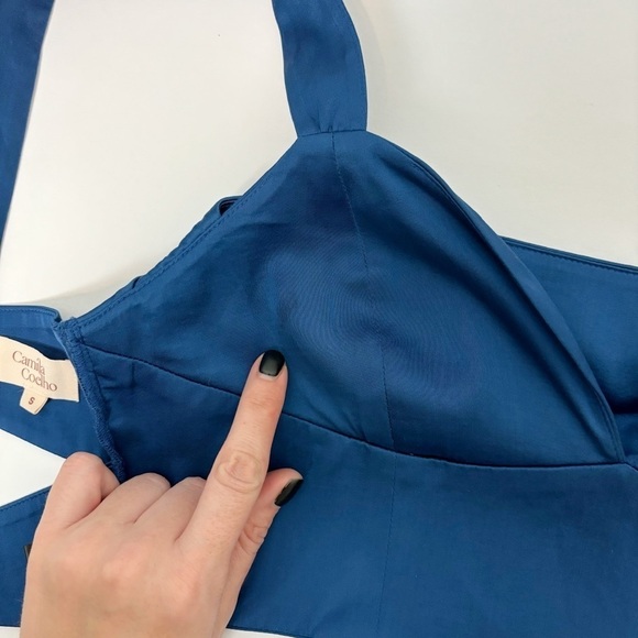Camila Coelho Silas Crop Top in Deep Blue Size S - Picture 6 of 8